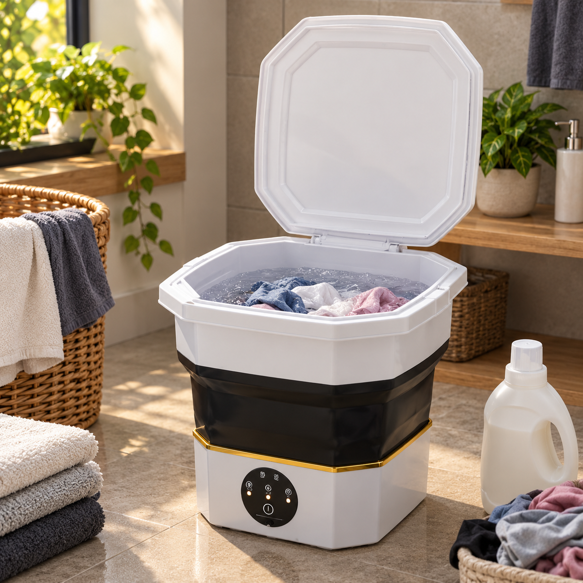 Mini Electric Folding Washing Machine – Portable for Travel & Small Loads